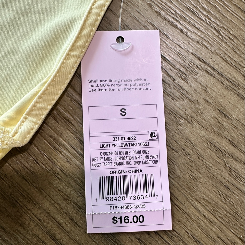 Wild Fable V-Neck Lace Trim Tank Top Size Small Yellow - Picture 4 of 8